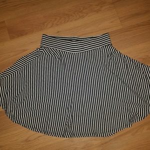 Black and white striped skirt